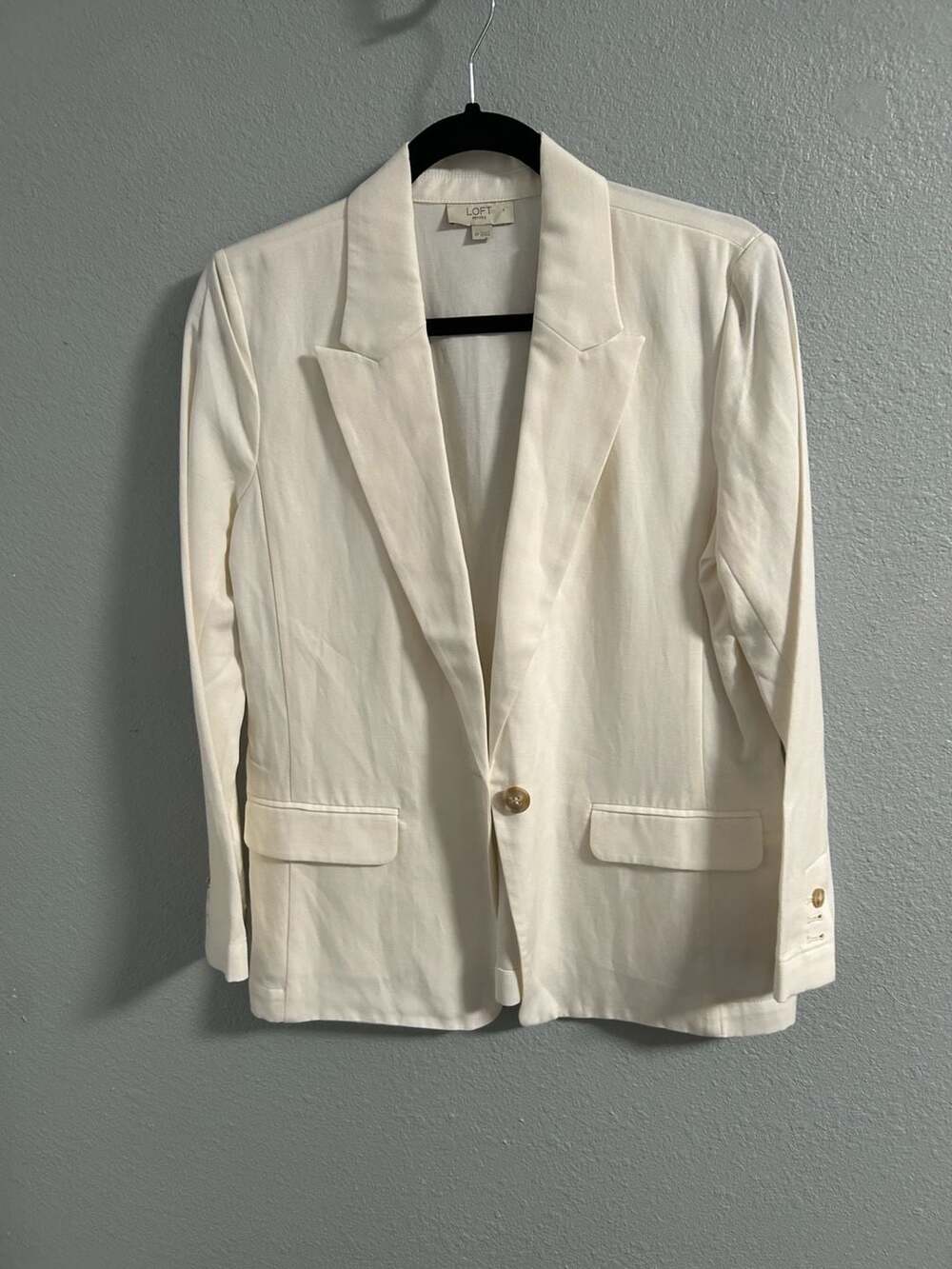 LOFT Petites Off-White Single Button Blazer Size SP